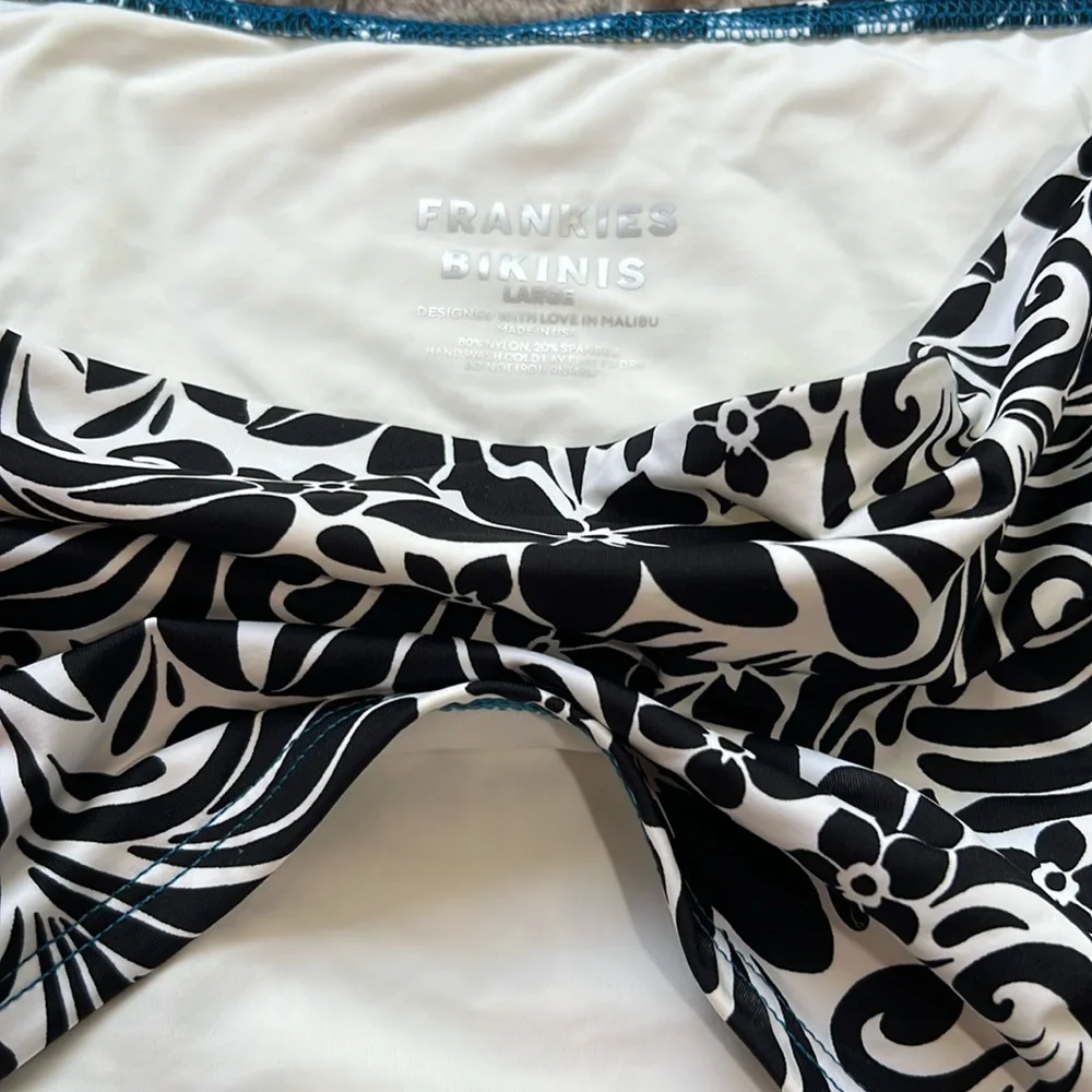 Frankie's Bikinis  Floral Bandeau burn out peace top swim suit